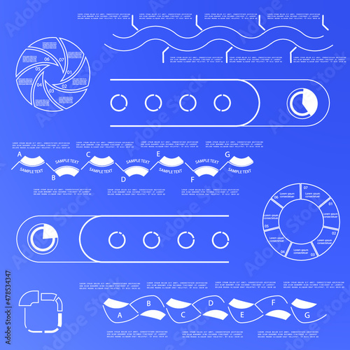 Brochure for business reports, cover layout and infographics