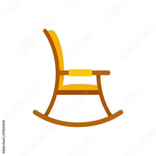 Retirement rocking chair icon flat isolated vector