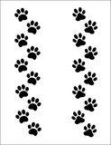 Paws print animal track banner divider border design element collection set vector illustration