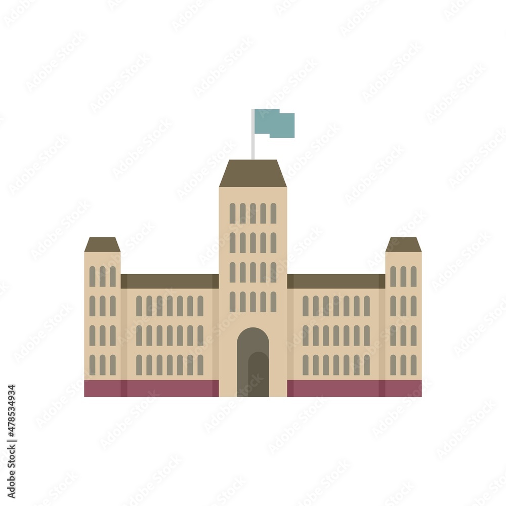 Parliament construction icon flat isolated vector
