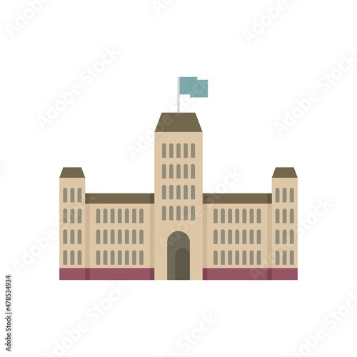 Parliament construction icon flat isolated vector