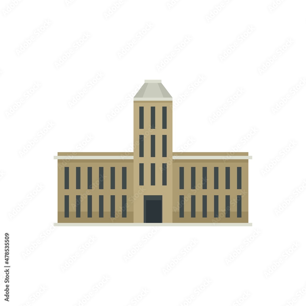 Governance building icon flat isolated vector