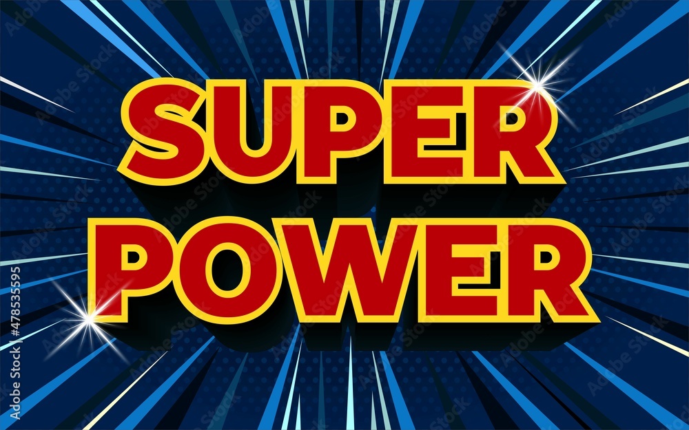 super power text effect template with 3d type style and retro concept 
