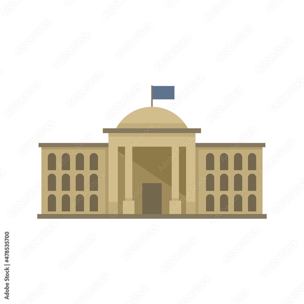 Obraz premium Parliament institution icon flat isolated vector