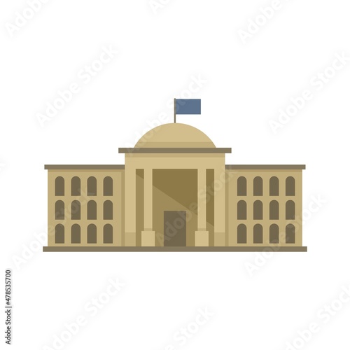 Parliament institution icon flat isolated vector