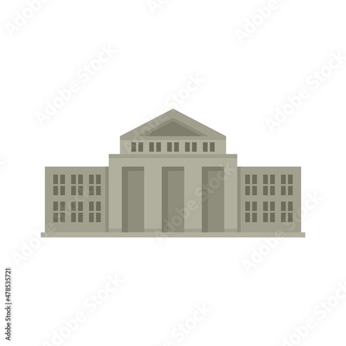 Parliament court icon flat isolated vector