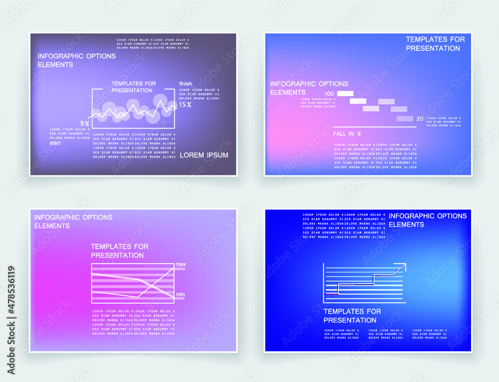 Brochure for business reports, cover layout and infographics