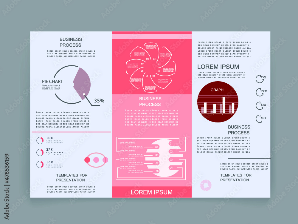 Brochure for business reports, cover layout and infographics Brochure for business reports, cover layout and infographics