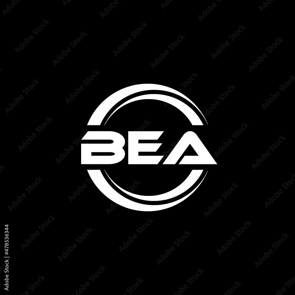 BEA letter logo design with black background in illustrator, vector ...