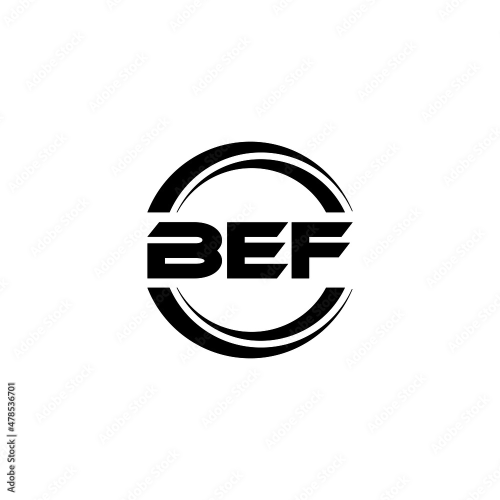 BEF letter logo design with white background in illustrator, vector