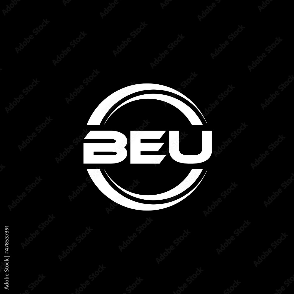 BEU letter logo design with black background in illustrator, vector ...