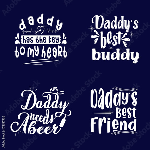 Dad t-shirt design typography set vector art