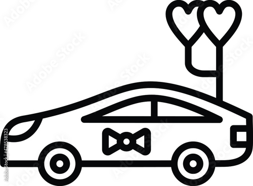 Wedding Car Icon Style