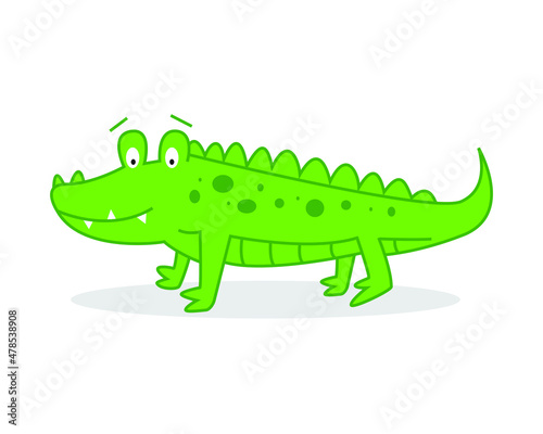 a crocodile illustration. a doodle hand-drawn of the animal collection. a cartoon drawing in vector graphic for an educational poster or any design element.