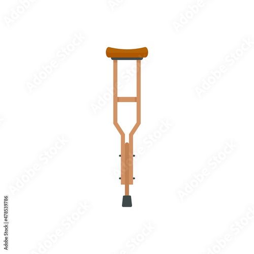 Crutch icon flat isolated vector