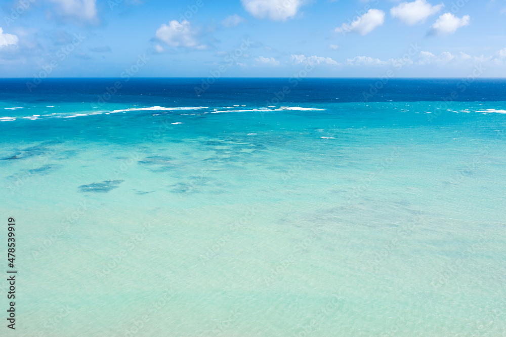 Caribbean turquoise sea. Aerial view from drone. Travel destination. Dominican Republic seascape Caribbean turquoise sea. Aerial view from drone. Travel destination. Dominican Republic seascape