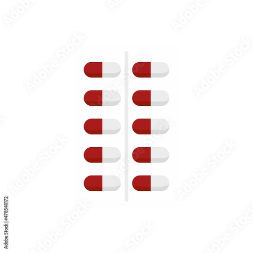 Nursing pills icon flat isolated vector