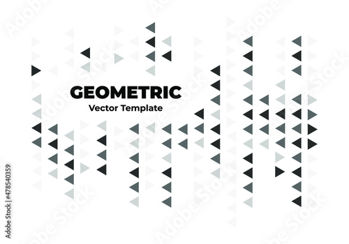 Triangle geometric abstract background. Dynamic shapes composition. Flat and clean style. Applicable for any graphic works. © KhidD