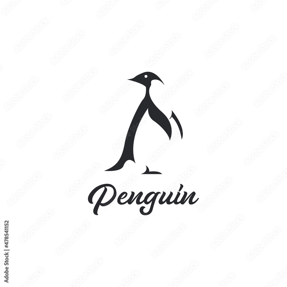 Naklejka premium Penguin Icon Logo design Vector Illustration