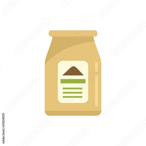 Bio compost pack icon flat isolated vector