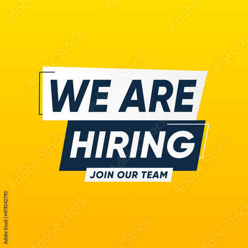 We are hiring , job announcement vector design template
