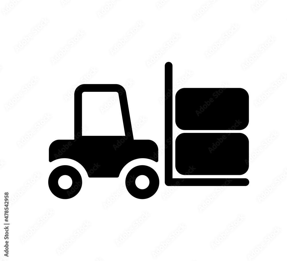 Loader icon. Bulldozer truck, excavator auto. Vector on isolated background. EPS 10
