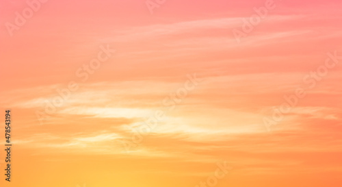 Romantic sky with colorful orange  pink and purple sunlight  Dusk sky background