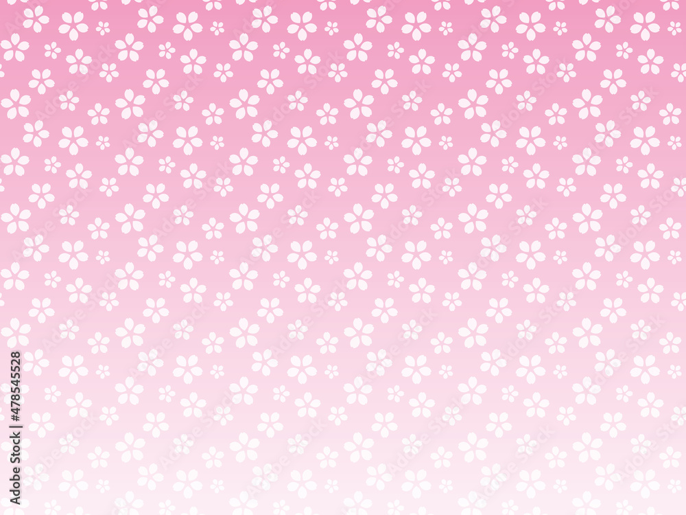 シンプルな桜柄の背景イラスト（ピンク）