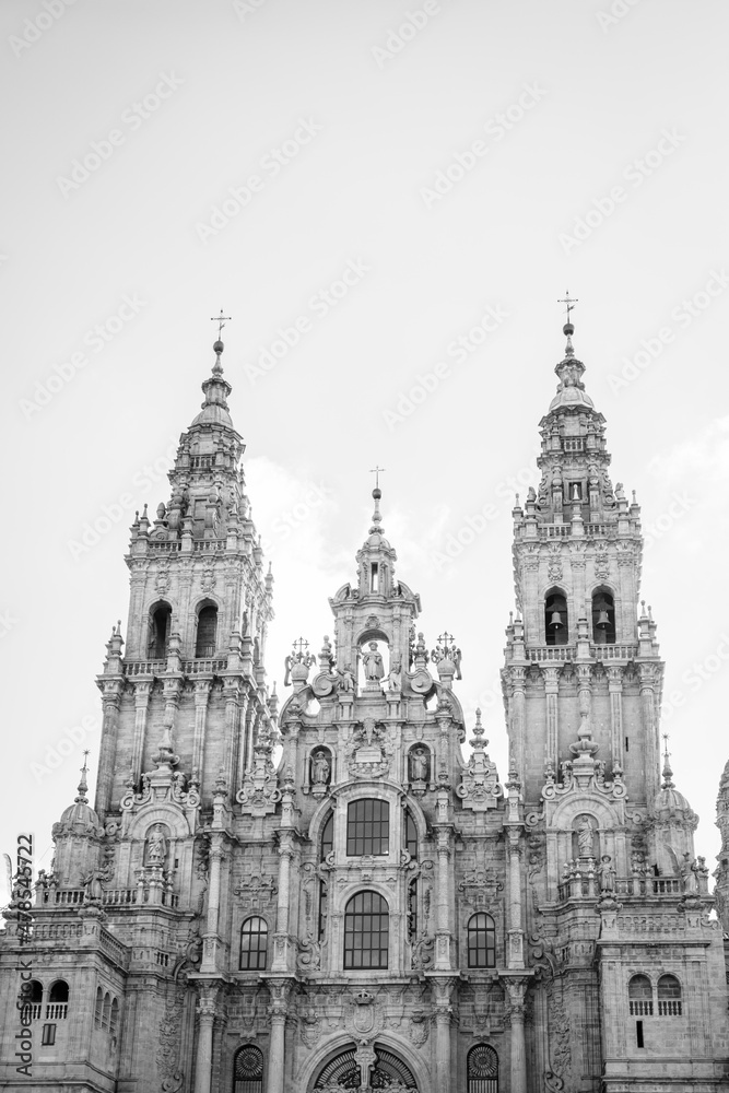 Santiago de Compostela Cathedral,  one of the main pilgrimage destinations in Europe during the Middle Ages through the so-called Camino de Santiago.