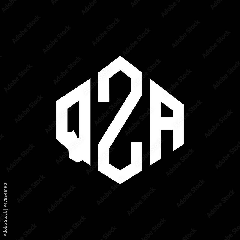 QZA letter logo design with polygon shape. QZA polygon and cube shape logo design. QZA hexagon vector logo template white and black colors. QZA monogram, business and real estate logo.