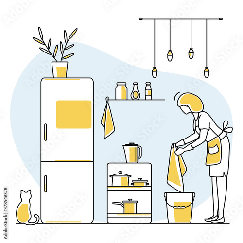 Vector Cleaning service Household Housekeeping