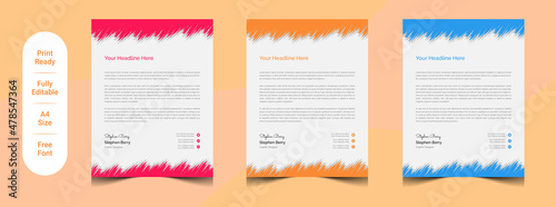 Creative business letterhead design for the corporate office. abstract design illustration. creative abstract professional informative newsletter official