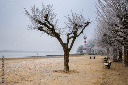 Rauhreif am Elbstrand Hamburg Rissen photo