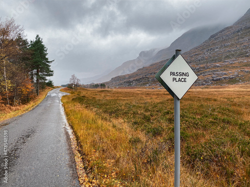 Passing place - single track road - Scotland