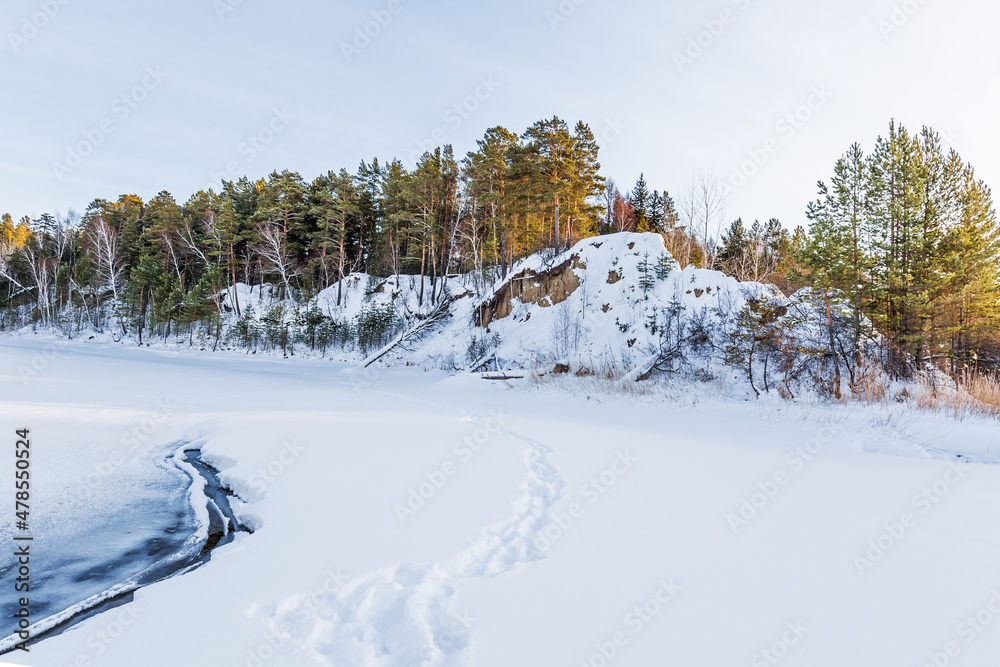 Winter landscape with a river. Western Siberia Winter landscape with a river. Western Siberia