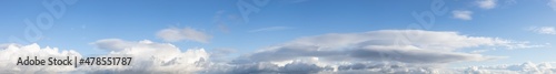 Photography Panoramic View of Cloudscape during a cloudy blue sky sunny day