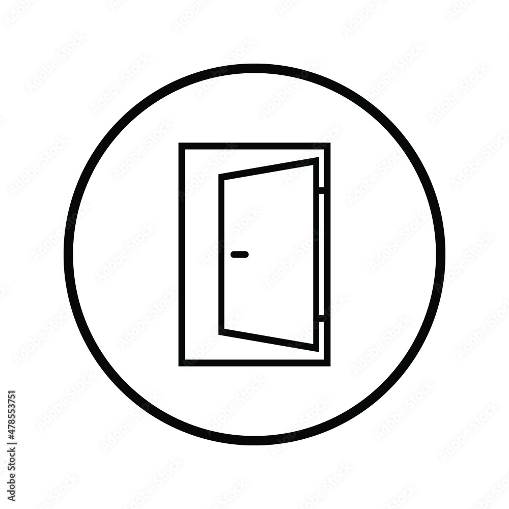Flat Door icon. Single high quality outline symbol for web design or mobile app. Door thin line signs for design logo. eps 10 Flat Door icon. Single high quality outline symbol for web design or mobile app. Door thin line signs for design logo. eps 10