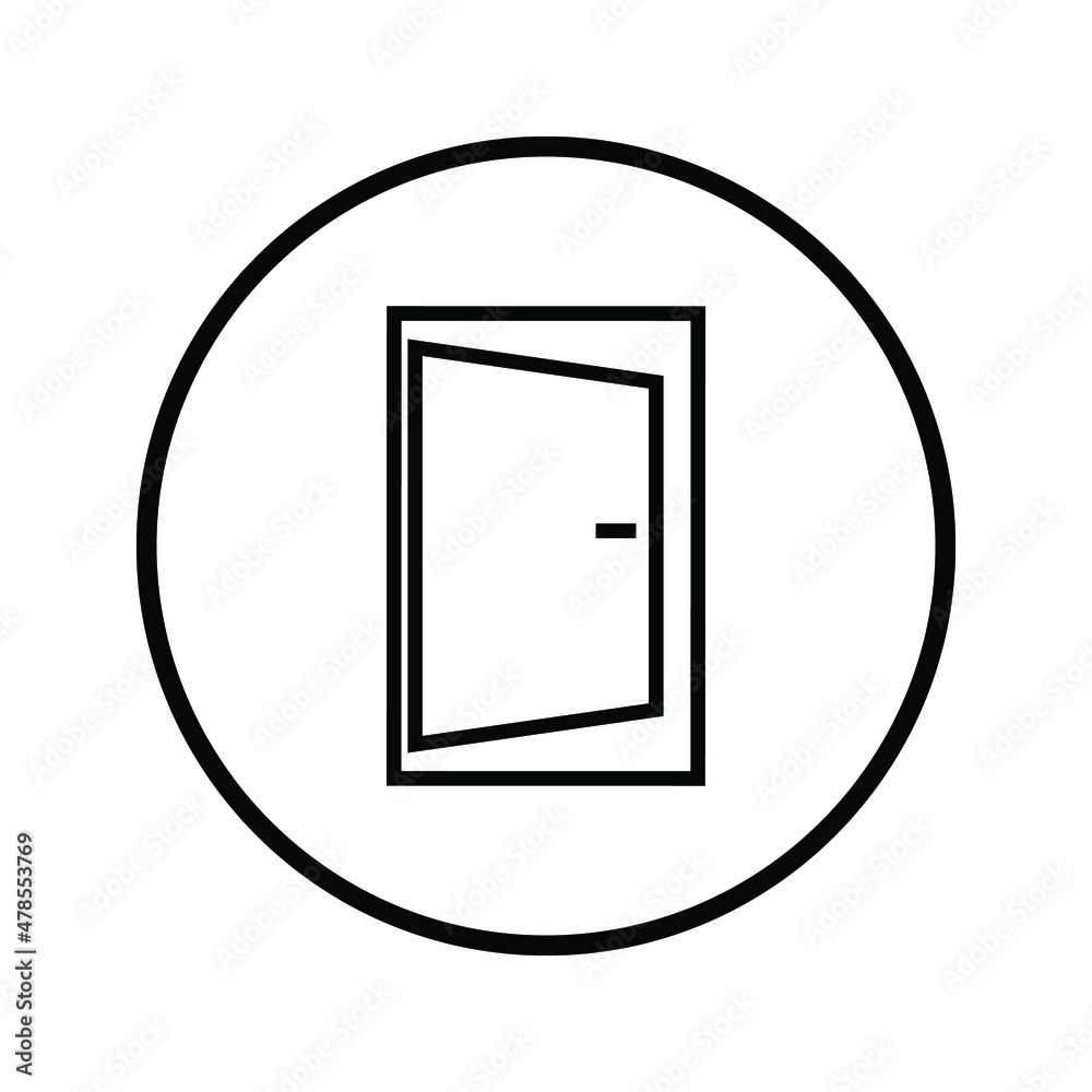 Flat Door icon. Single high quality outline symbol for web design or mobile app. Door thin line signs for design logo. eps 10 Flat Door icon. Single high quality outline symbol for web design or mobile app. Door thin line signs for design logo. eps 10