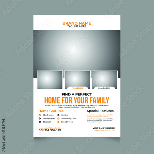 Elegant home for sale real estate flyer template
