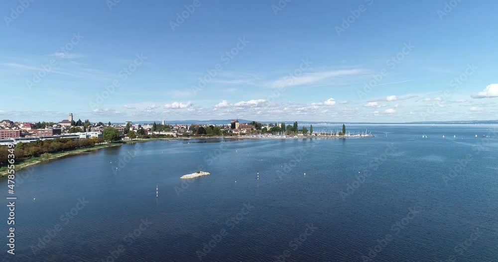 Aerial view of a small town along the Lake Constance, Switzerland. Aerial view of a small town along the Lake Constance, Switzerland.
