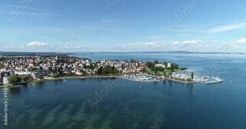 Wallpaper Mural Aerial view of a small harbour along the coast, Lake Constance, Switzerland. Torontodigital.ca