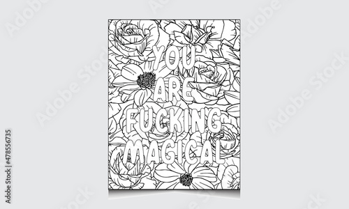 Swear Word Coloring Page Interior For Adult Man And Woman, Curse Word Coloring Book Interior