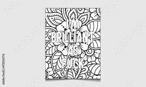 Swear Word Coloring Page Interior For Adult Man And Woman, Curse Word Coloring Book Interior