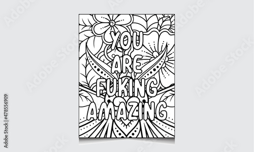 Swear Word Coloring Page Interior For Adult Man And Woman, Curse Word Coloring Book Interior