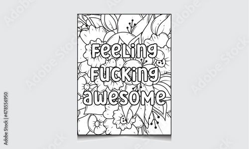 Swear Word Coloring Page Interior For Adult Man And Woman, Curse Word Coloring Book Interior