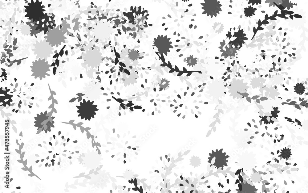 Light Gray vector elegant pattern with flowers, roses.