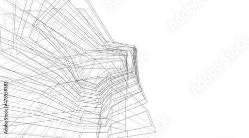 Abstract architecture vector 3d illustration