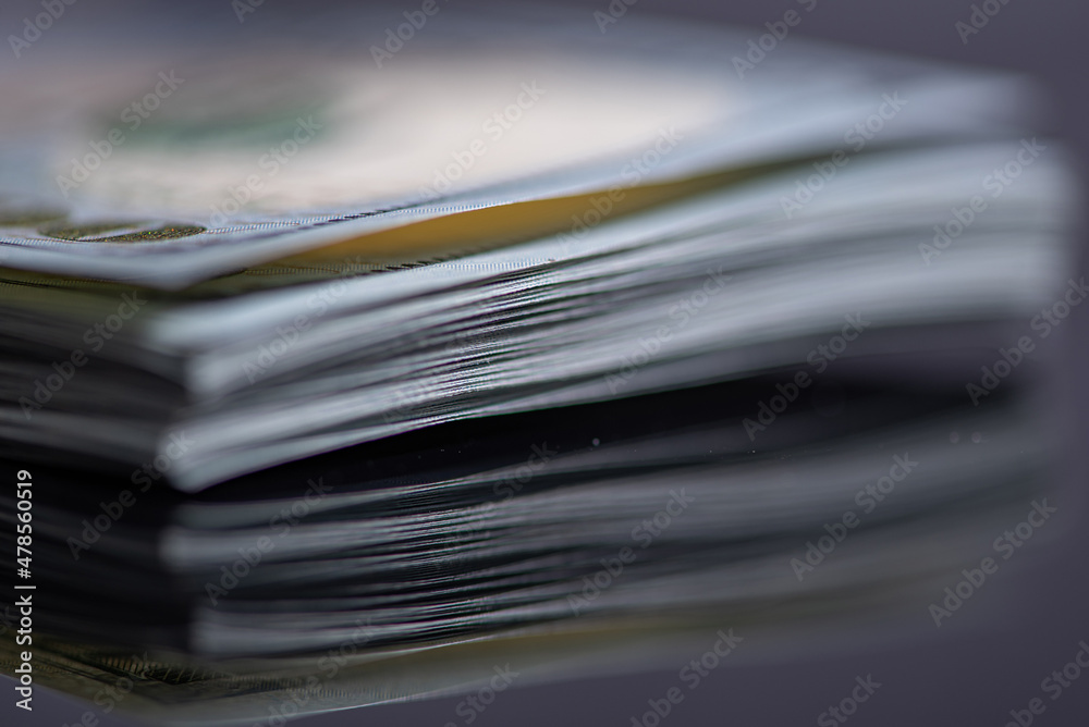 Stack of one hundred American dollars banknotes, close-up. Stack of one hundred American dollars banknotes, close-up.