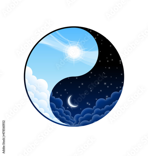 yin yang night and day symbol