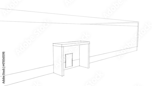 facade of an industrial building and warehouse, 3d render